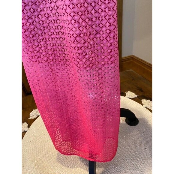 Paper Dolls Girls Mini Maxi Pink Ombré Size 12 Lace Overlay Dress - Picture 5 of 11